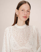 Ivory Lavallière Collar Blouse Sicilia