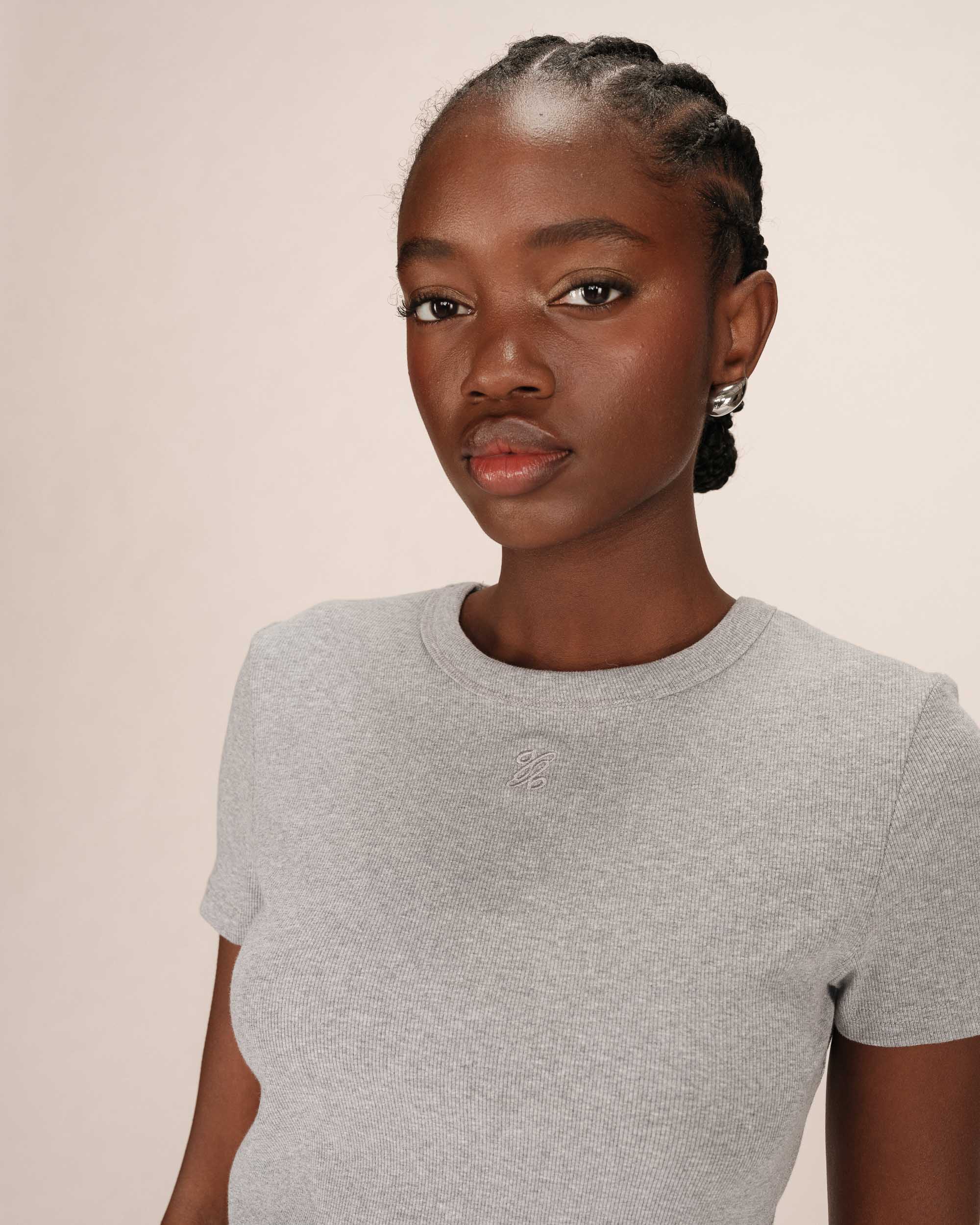Grey Round Neck T-Shirt Sure