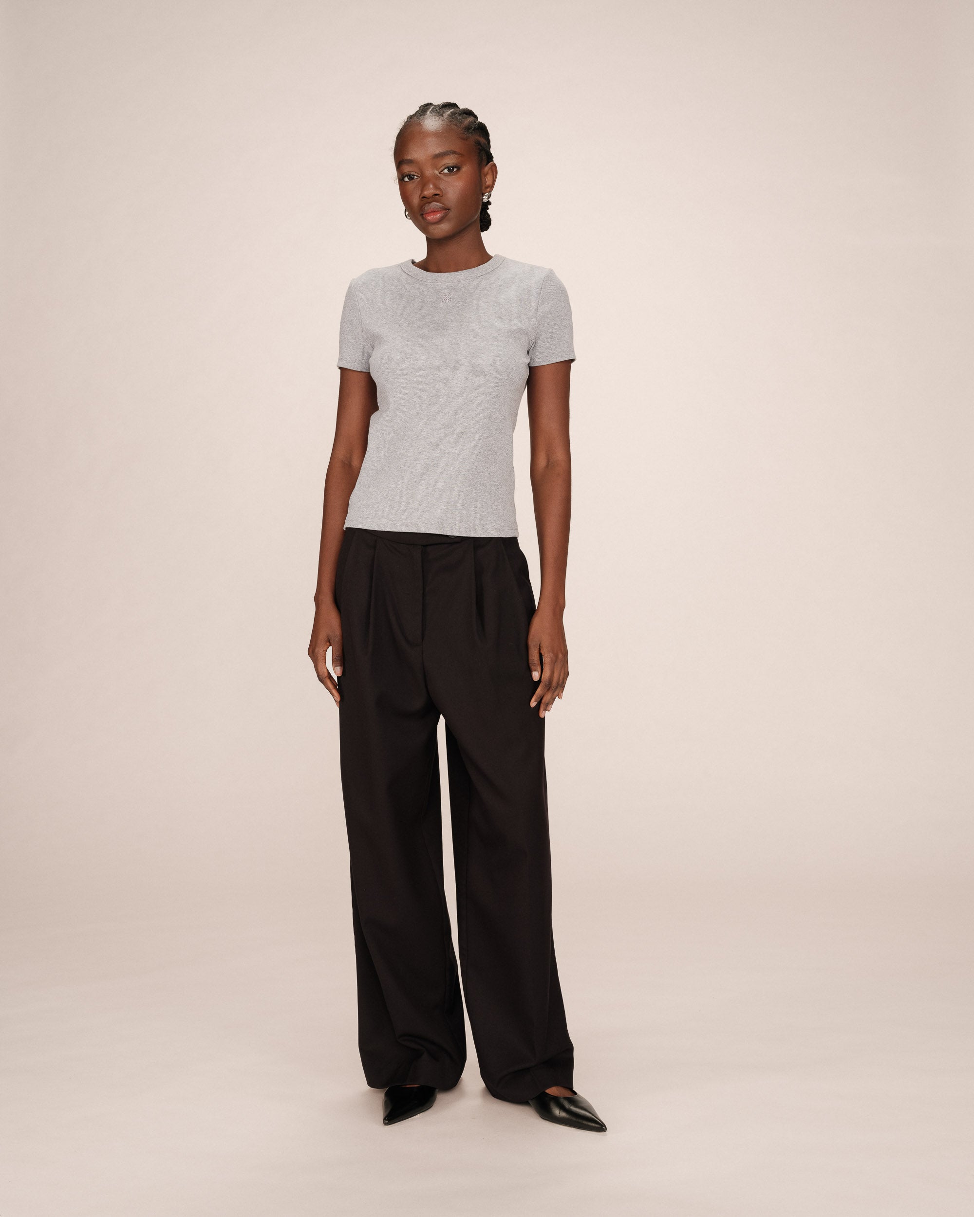 Grey Round Neck T-Shirt Sure