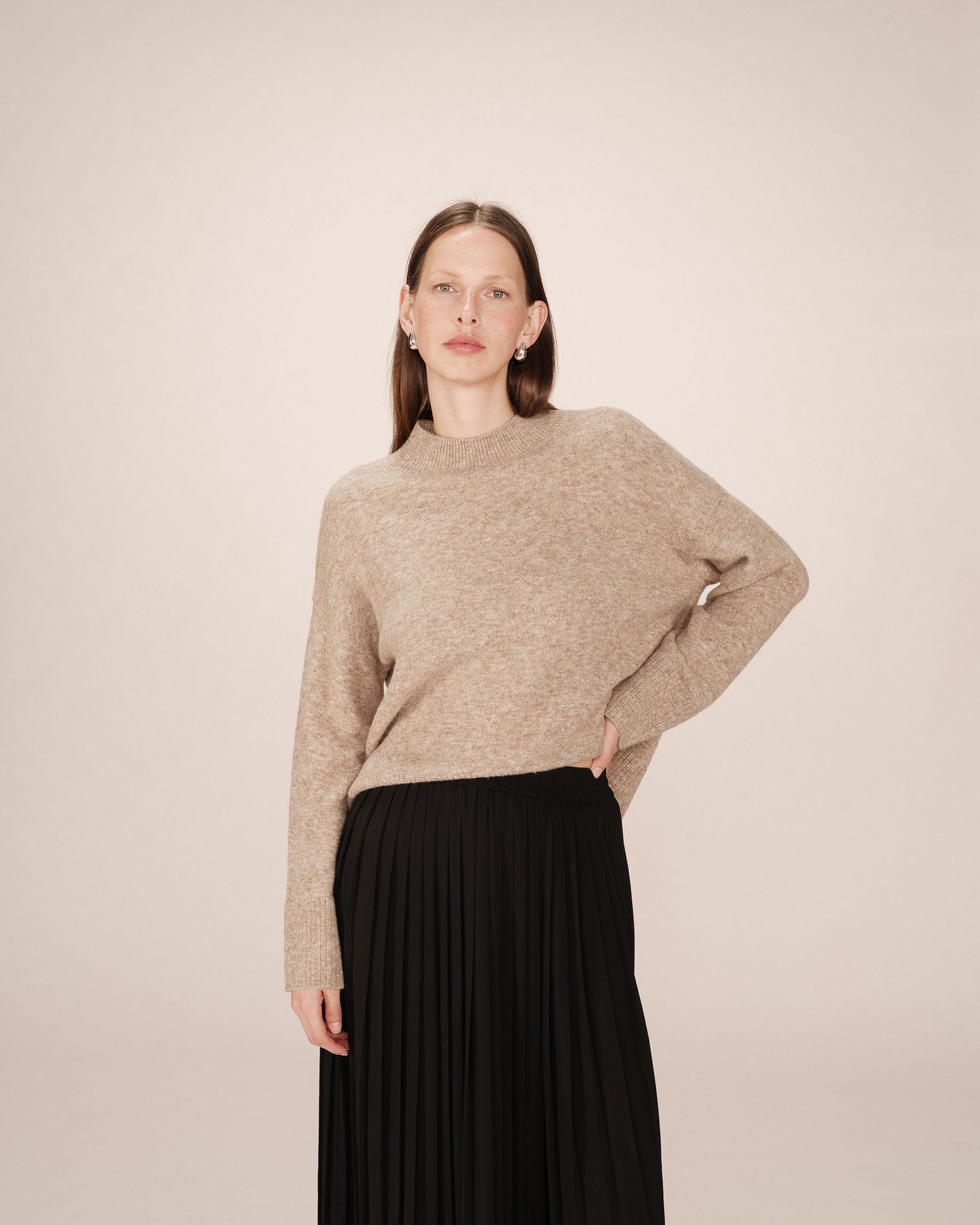 Jersey Cuello Alto Greige Salty