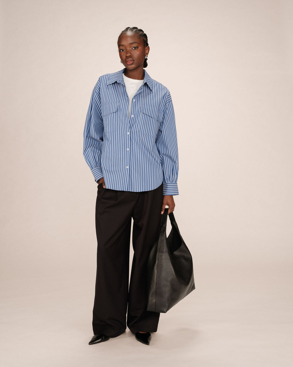 Striped Shirt Fossil Blue Sorbet