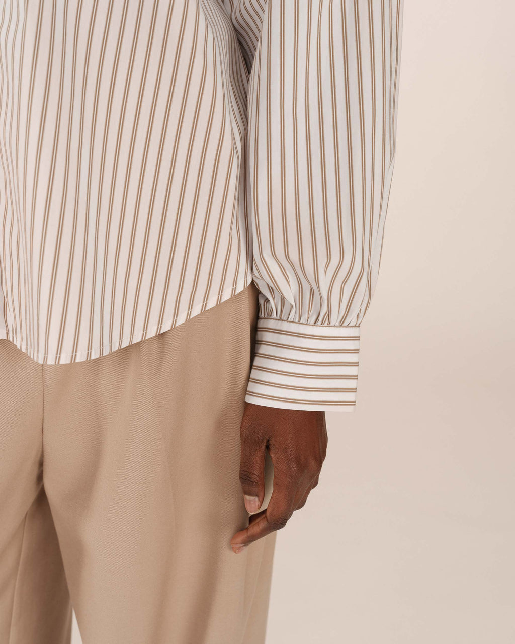 Camisa De Rayas Greige Sorbet