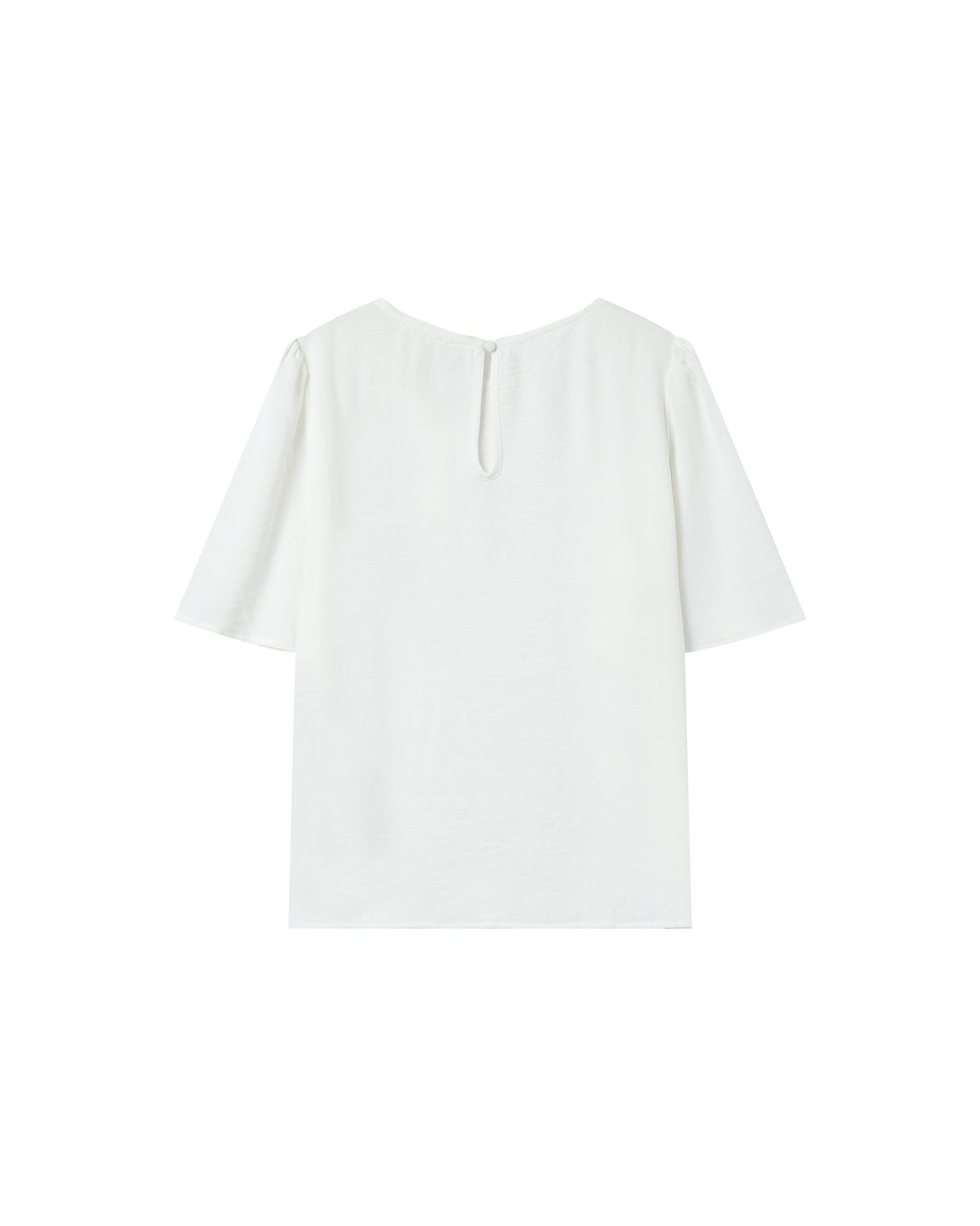 Ivory Round-Neck Fluid Top Shine
