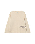 Saints Chocolate Embroidered Message Sweater