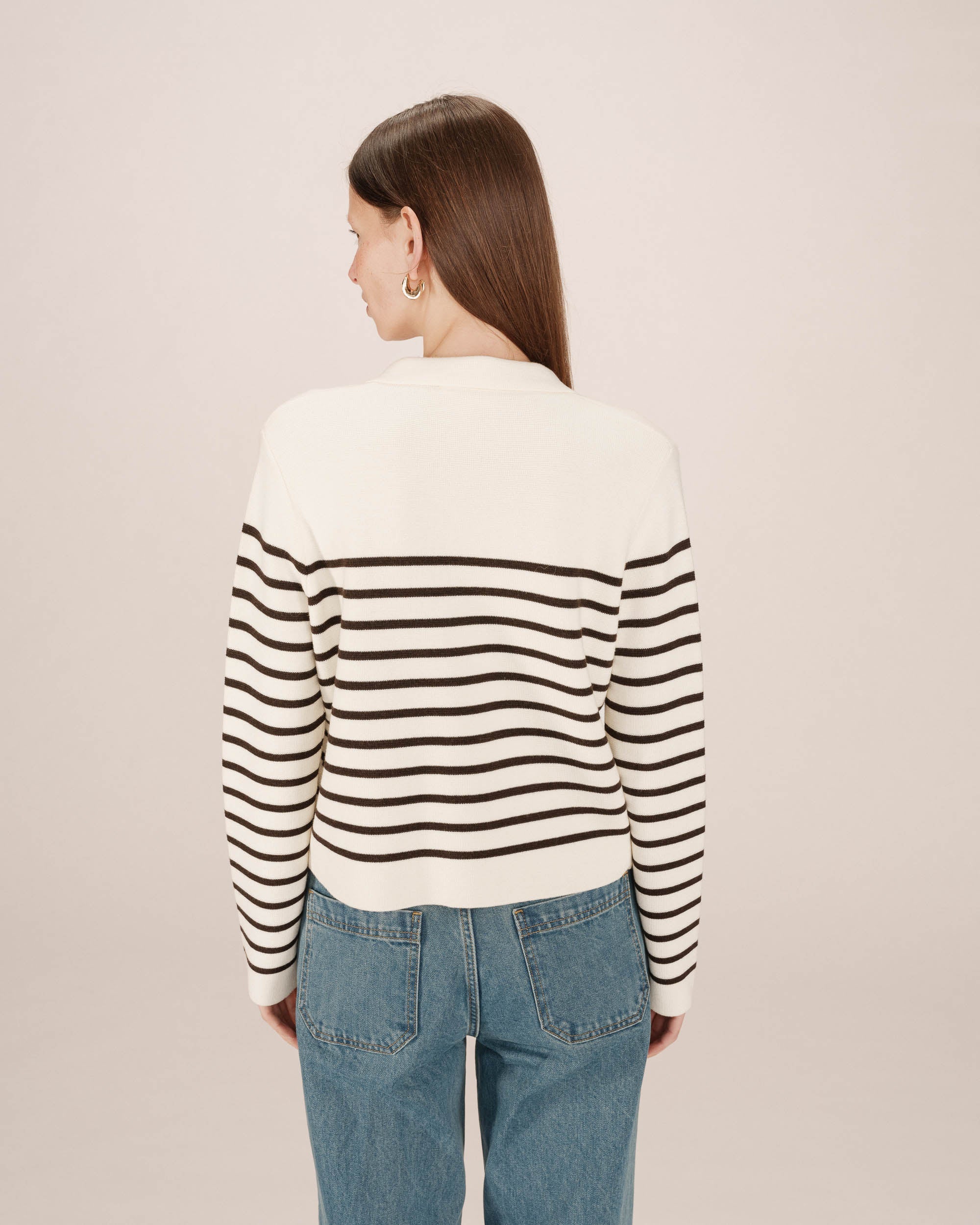 Buttoned Ecru Cardigan Sailor
