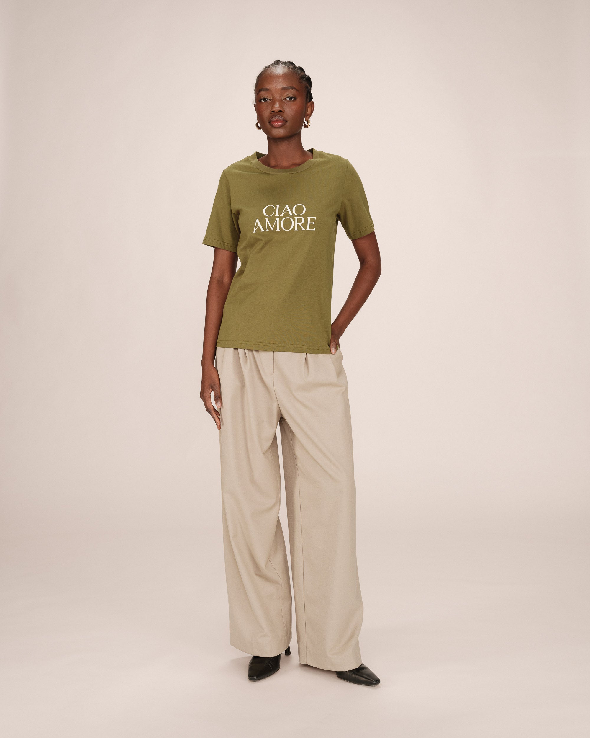 Printed T-Shirt Olive Soft