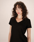 Black V-Neck T-Shirt Space