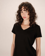 Black V-Neck T-Shirt Space