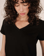 Black V-Neck T-Shirt Space