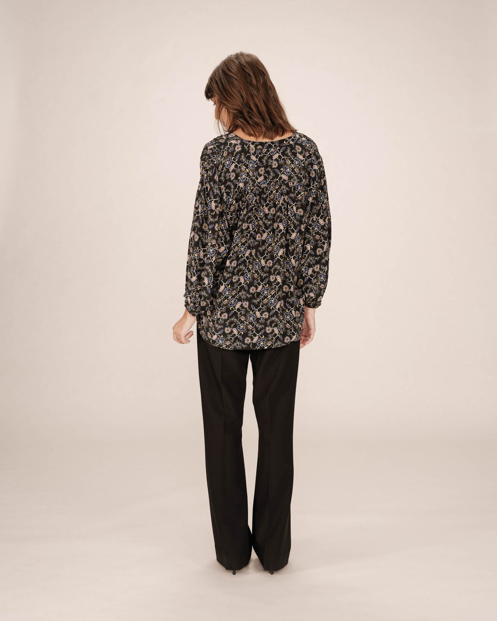 Floral Print Blouse Black Secrete