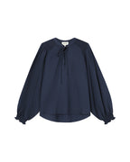 Navy Tie-Neck Blouse Serinda