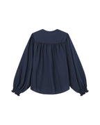 Navy Tie-Neck Blouse Serinda