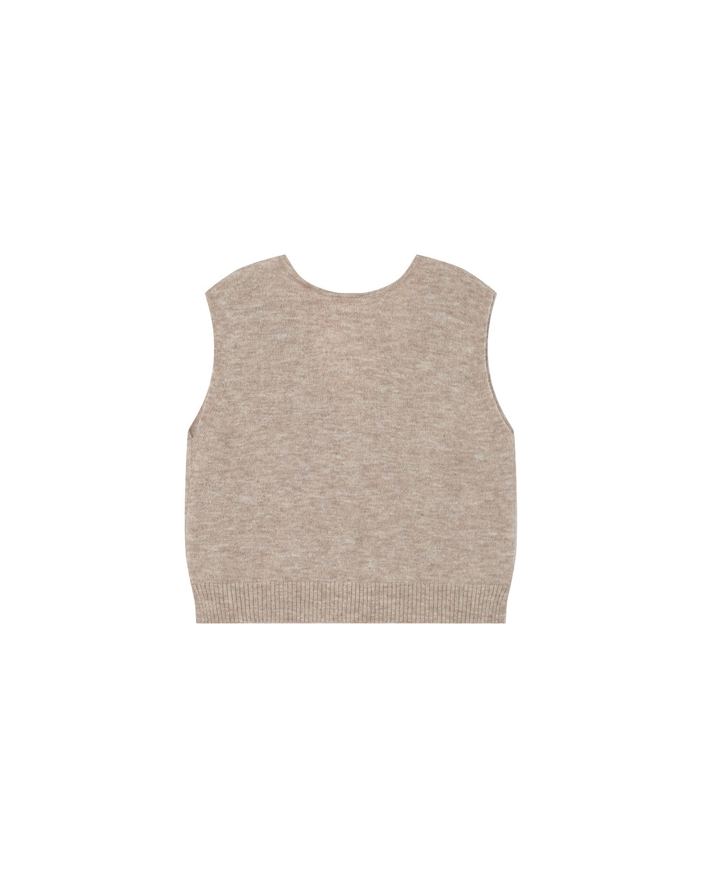 Beige Sleeveless Cardigan Santa