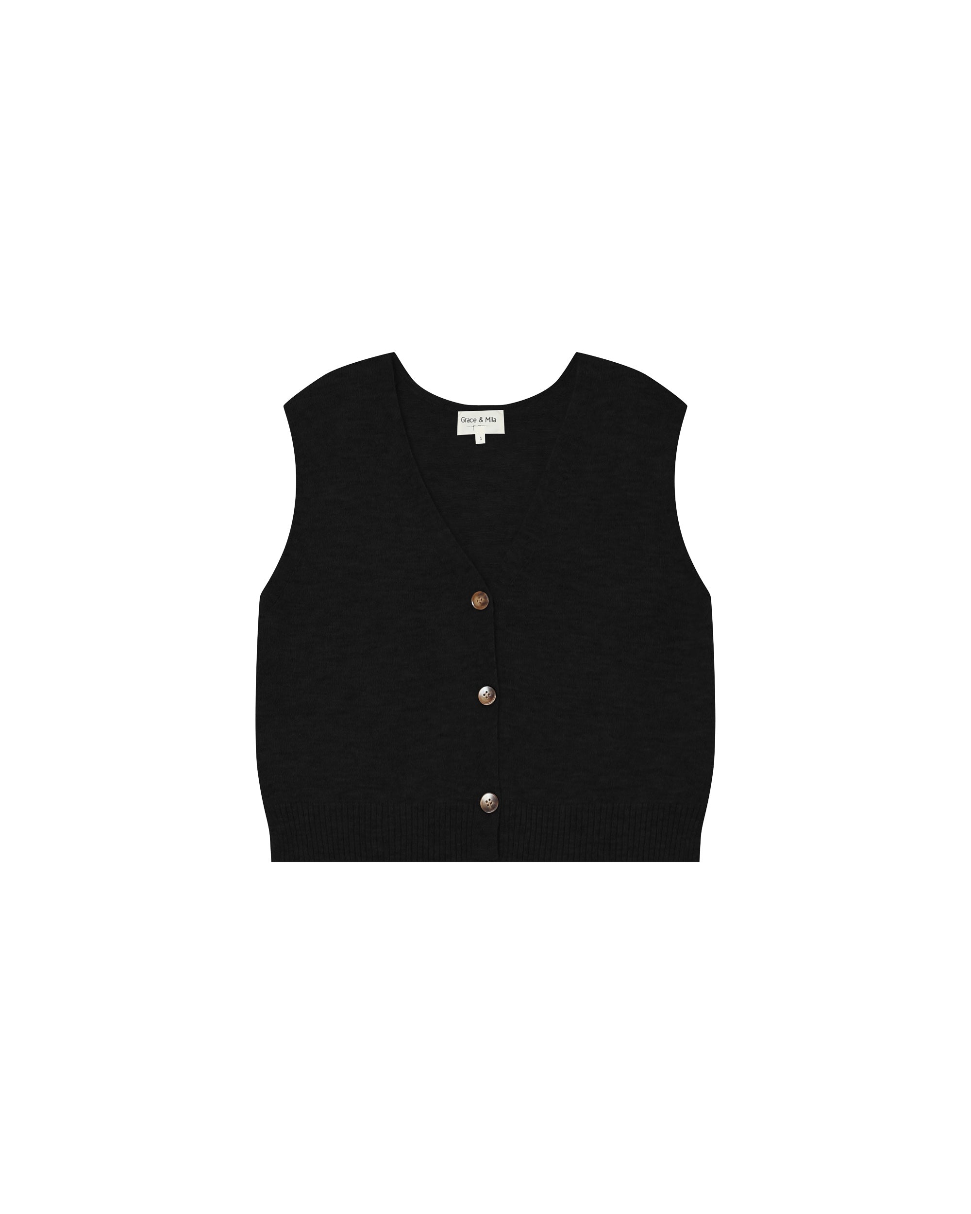 Chocolate Sleeveless Cardigan Santa