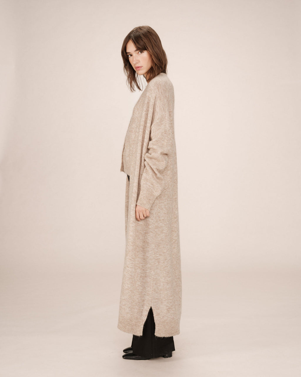 Long Beige Cardigan Santiago