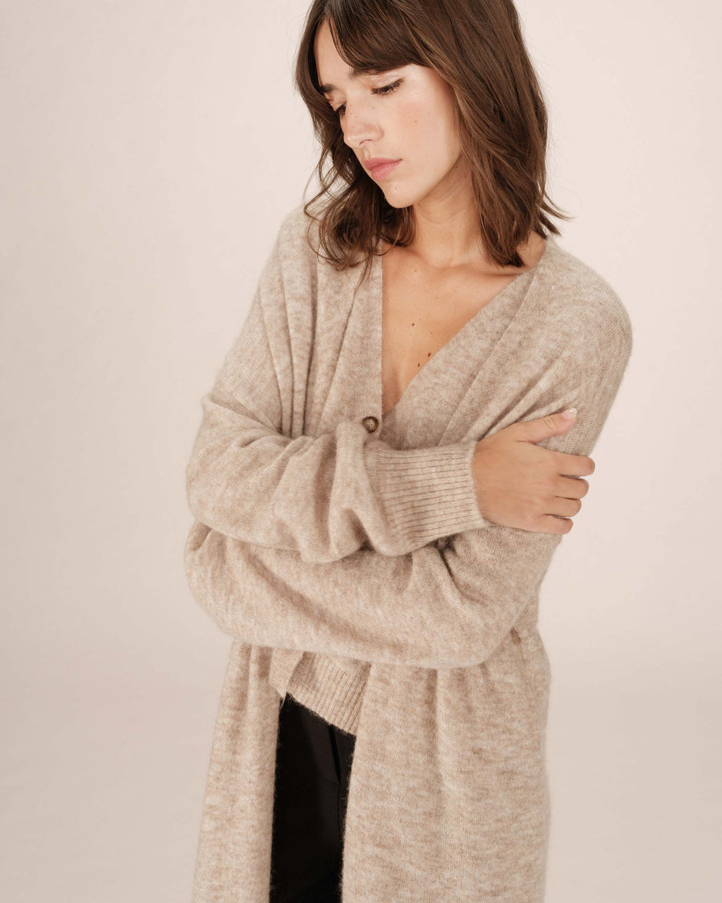 Long Beige Cardigan Santiago