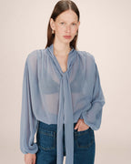 Blusa Cuello Lavallière Bleuet Splendide