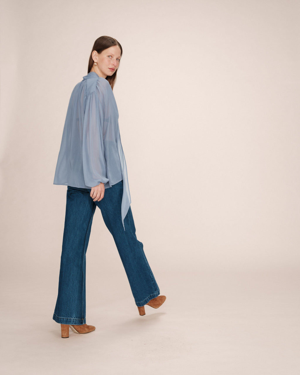 Blusa Cuello Lavallière Bleuet Splendide
