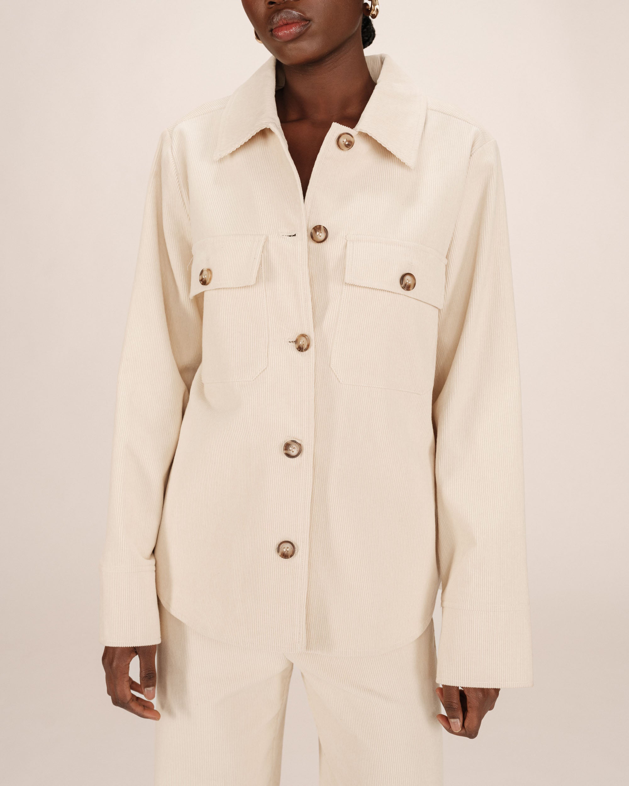 Ecru Corduroy Overshirt Special