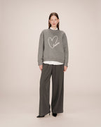 Sudadera Con Mensaje Bordado Gris Sharly