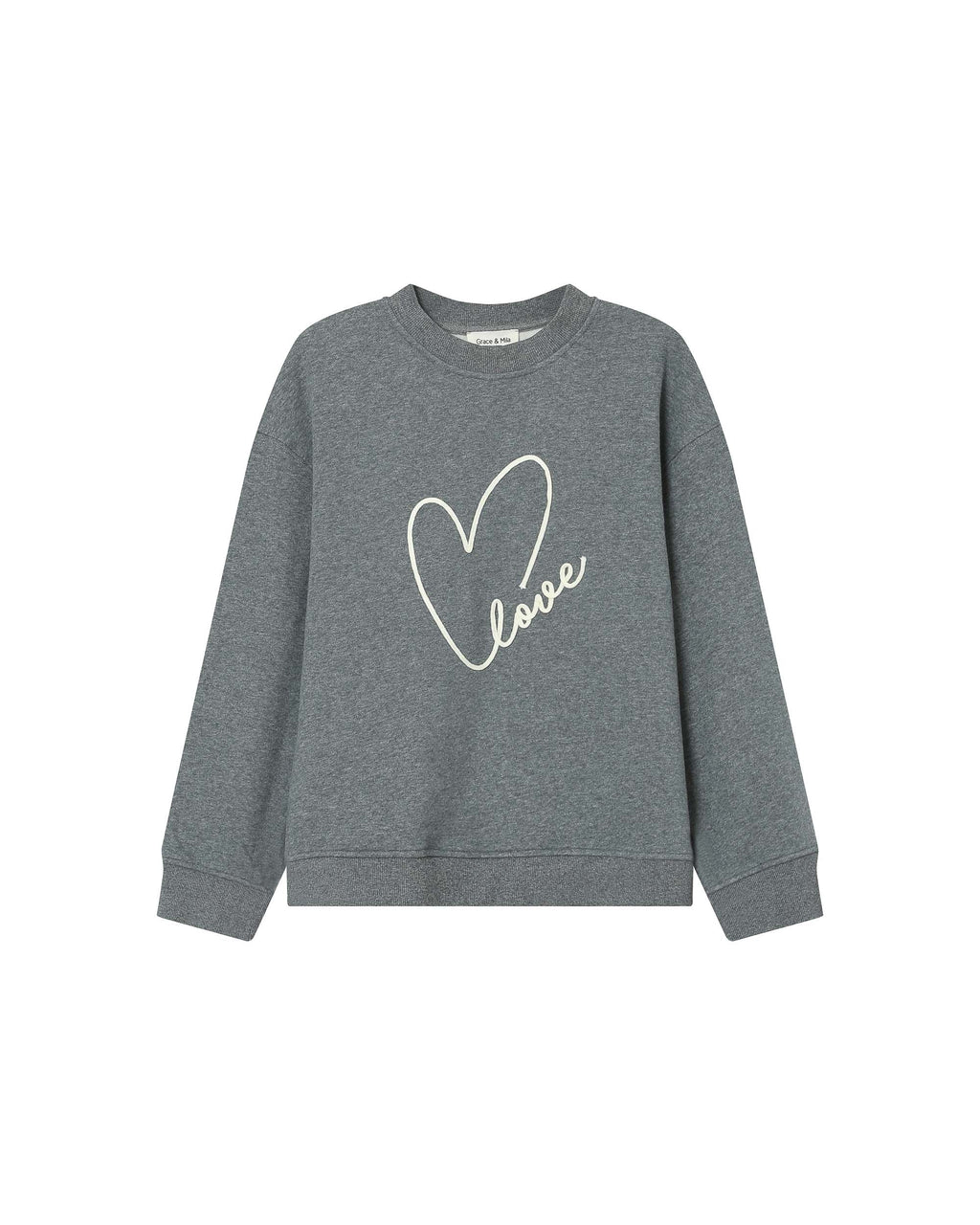Sudadera Con Mensaje Bordado Gris Sharly