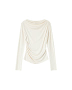Top Drapeado Asimetrico Marfil Sioux