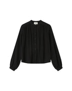 Straight Gathered Blouse Black Savannah