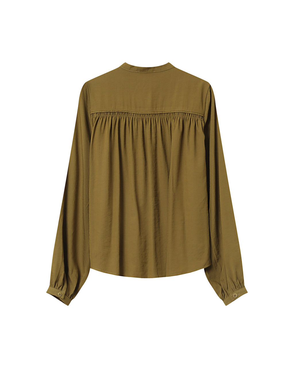 Straight Blouse With Gathers Olive Savannah