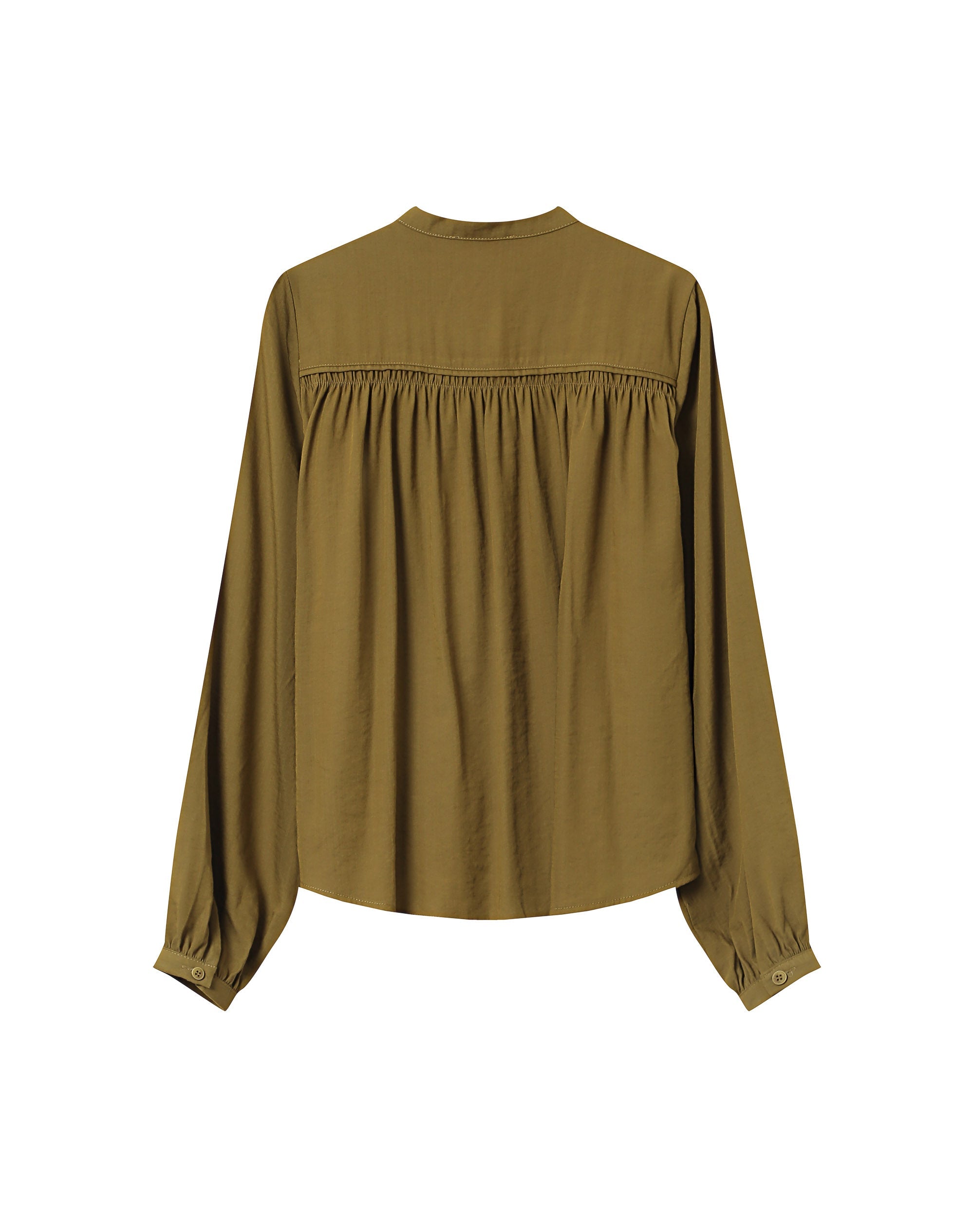 Straight Blouse With Gathers Olive Savannah