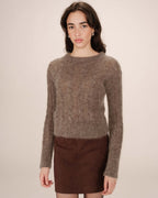 Taupe Sabin Cable-Knit Jumper