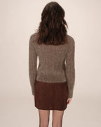 Taupe Sabin Cable-Knit Jumper
