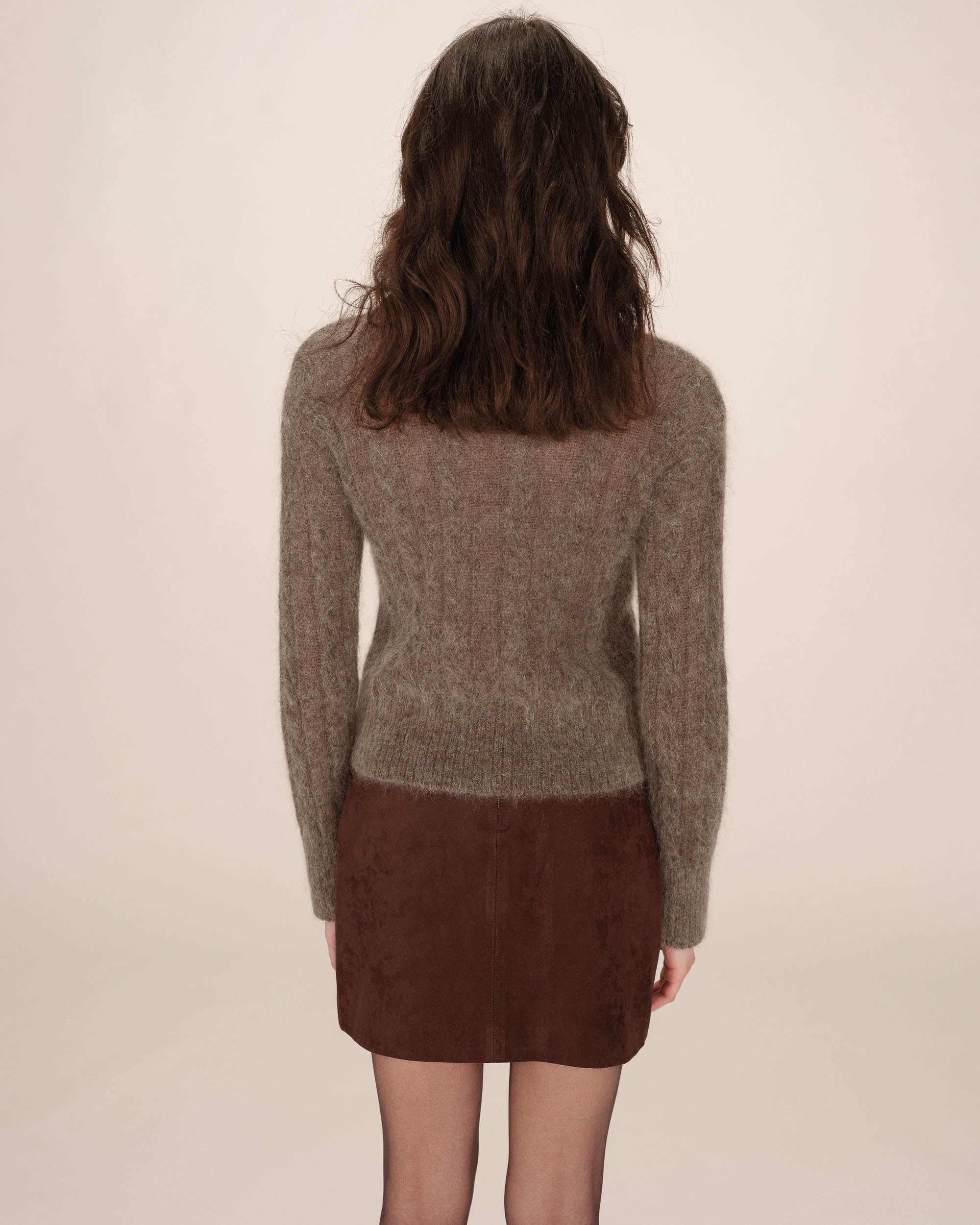 Taupe Sabin Cable-Knit Jumper