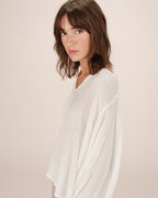 Blusa Recta Fluida Marfil Solo