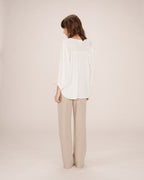 Blusa Recta Fluida Marfil Solo