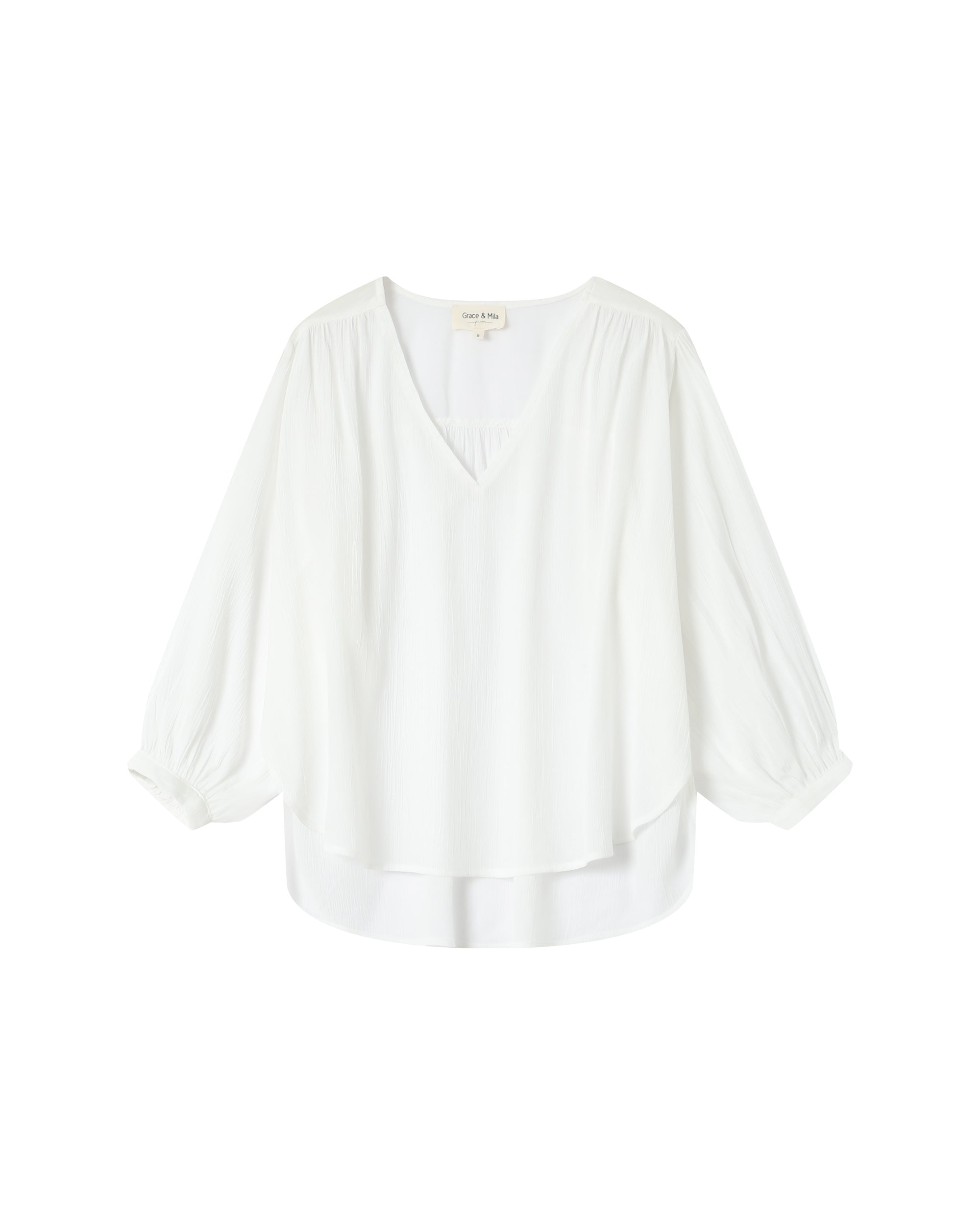 Blusa Recta Fluida Marfil Solo