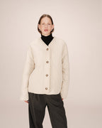 Beige Quilted Puffer Jacket Shania