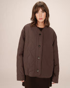 Chocolate Quilted Puffer Jacket Shania