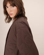 Chocolate Quilted Puffer Jacket Shania