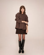 Chocolate Quilted Puffer Jacket Shania