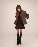 Chocolate Quilted Puffer Jacket Shania