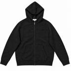 Gilet Con Cappuccio E Zip In Lana - Nero