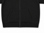 Gilet Con Cappuccio E Zip In Lana - Nero