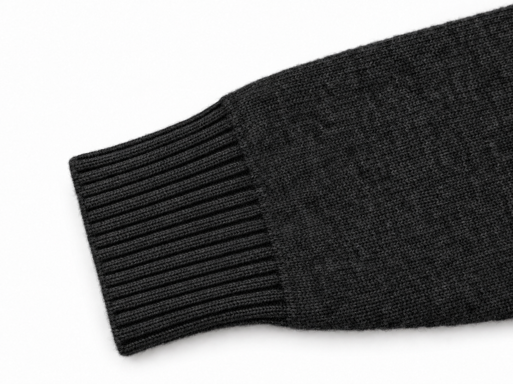 Gilet Con Cappuccio E Zip In Lana - Nero