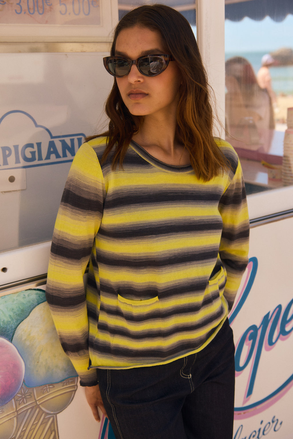 Sweater - Faustine - Yellow And Black
