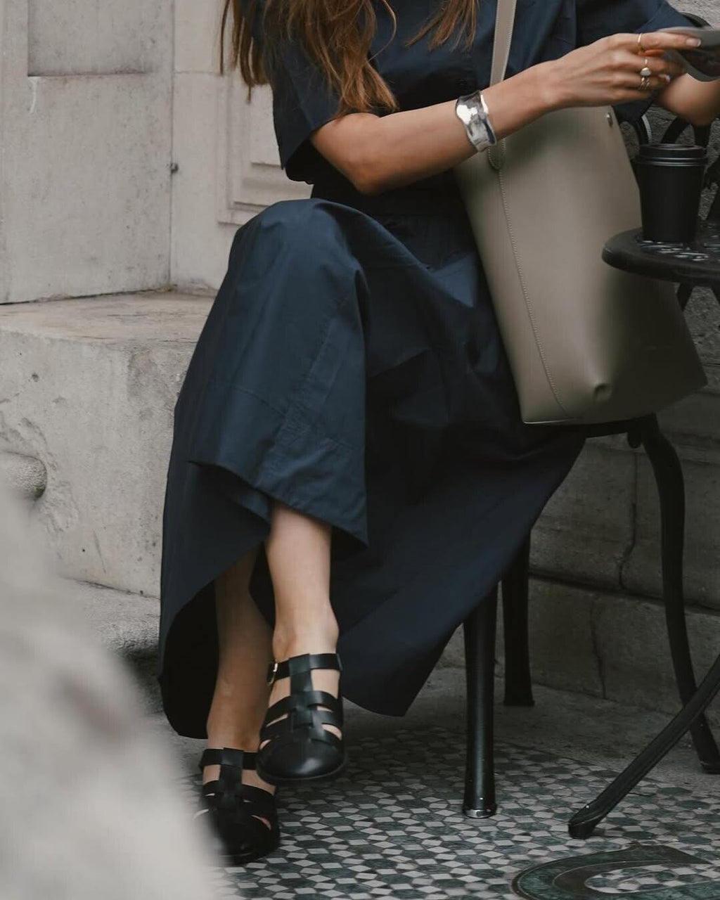 Sandales Inès - Cuir Noir - Femme