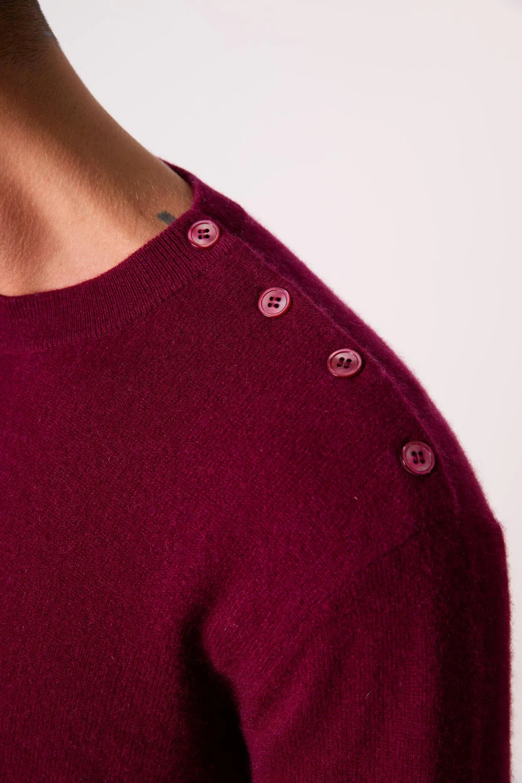 Gabriel sømandssweater med rund hals - Bordeaux