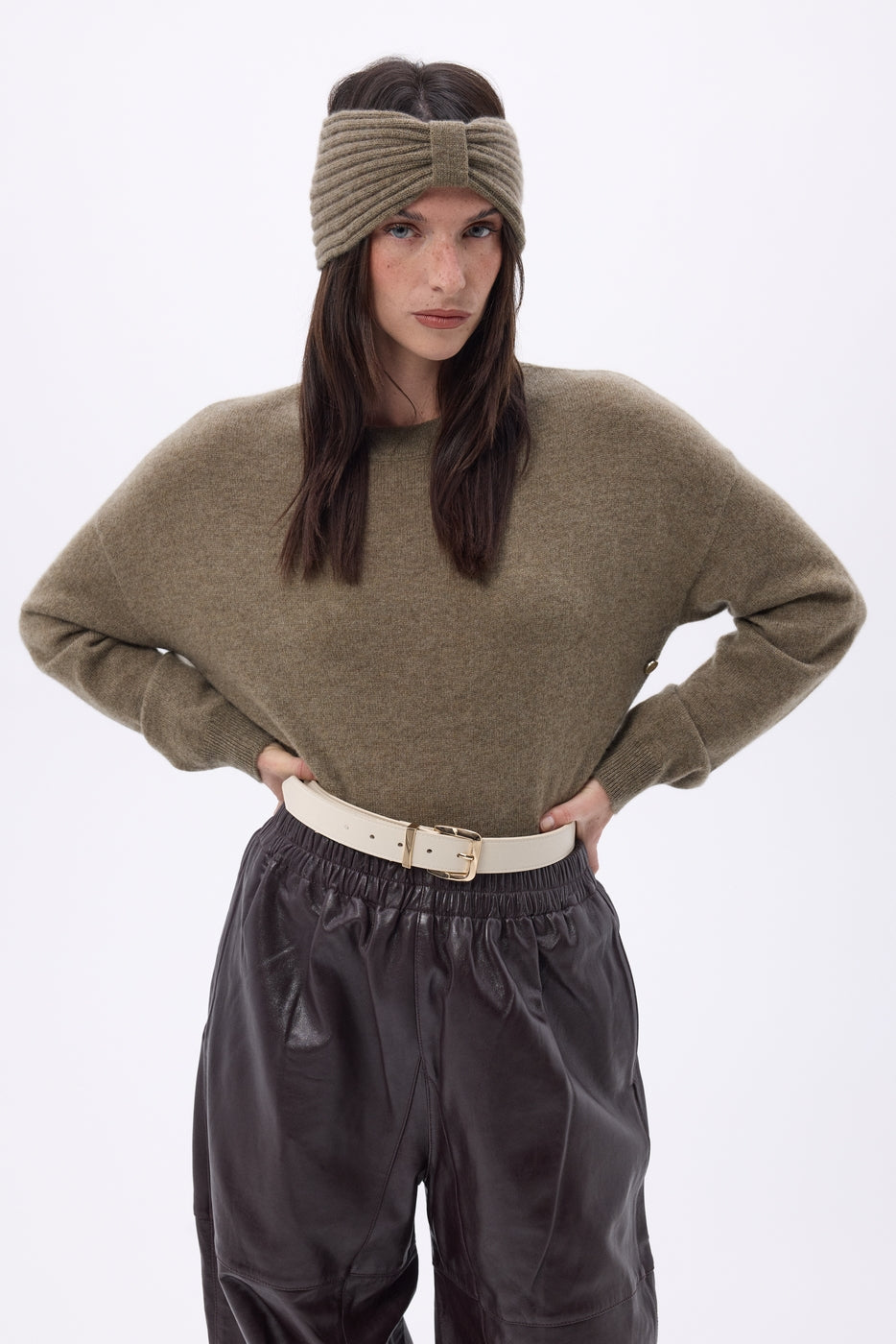 Fascia Gala - Cachi mélange - Donna - 100% Cashmere