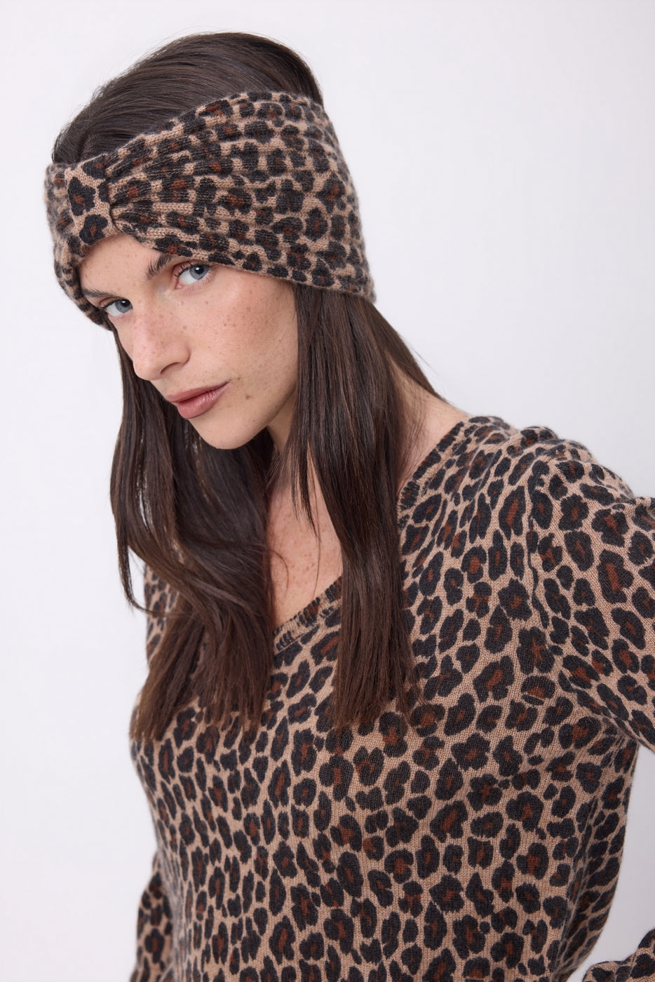 Fascia Stampa Leopardata Gala - Leopardato - Donna - 100% Cashmere