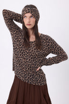 Fascia Stampa Leopardata Gala - Leopardato - Donna - 100% Cashmere