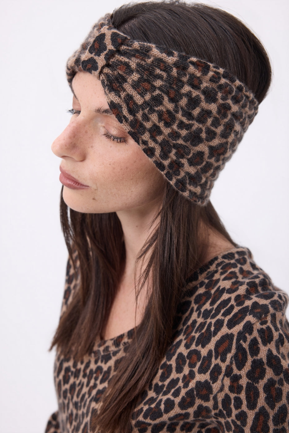 Fascia Stampa Leopardata Gala - Leopardato - Donna - 100% Cashmere